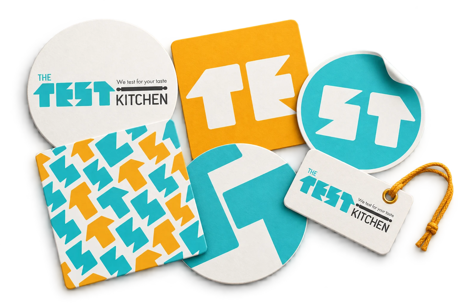The TestKitchen 로고 코스터와 스티커